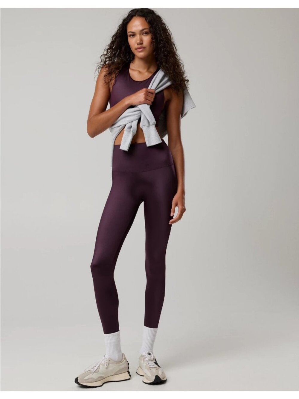 OFFLINE By Aerie High Waisted Legging Goals Gloss Cool Berry Women's MEDIUM - Picture 2 of 6